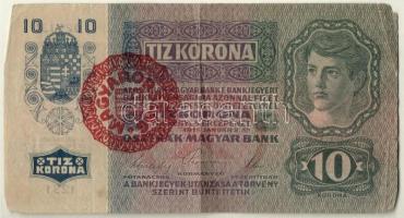 1912. 100K (4x) közte román és német felülbélyegzéssel + 1915. 10K magyar felülbélyegzéssel T:III