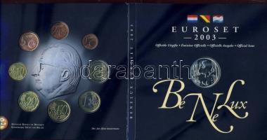 BENELUX 2003. 1c-2€ 8klf db (3x), a 3 állam pénzei, hivatalos szettben T:BU