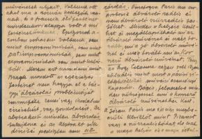 cca 1925 Kmetty János (1889-1975) festőművész saját kézzel írt sorai Szolnay Sándor (1893-1950) fest...