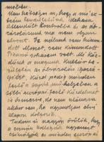 cca 1925 Kmetty János (1889-1975) festőművész saját kézzel írt sorai Szolnay Sándor (1893-1950) fest...