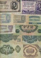 98 db klf magyar bankjegy korona-, pengő-, forint-időszakból jobbakkal, Adamovszky-katalógus alapján...