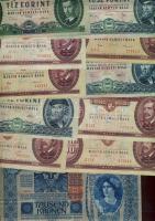 98 db klf magyar bankjegy korona-, pengő-, forint-időszakból jobbakkal, Adamovszky-katalógus alapján...