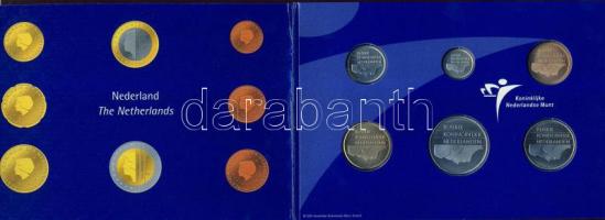 Hollandia 2001. 5c-5G 6klf forgalmi szettben, Euro érmék bemutatásával T:BU