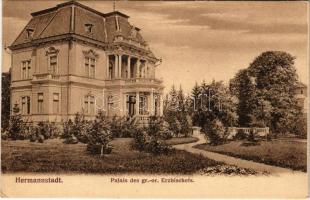 1909 Nagyszeben, Hermannstadt, Sibiu; Görögkeleti érseki palota / Palais des gr.-or. Erzbischofs. G.A. Seraphin, Jos. Drotleff / Palace of the Greek Orthodox Archbishop