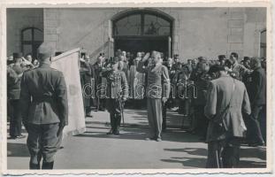 1940 Nagyvárad, Oradea; bevonulás, Soós István polgármester / entry of the Hungarian troops, mayor. photo