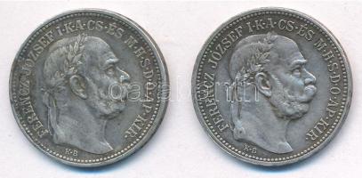 1915KB 1K Ag Ferenc József (2x) T:1-,2 patina Adamo K5.1