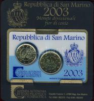 San Marino 2003. 20c + 50c szettben, emléklapon T:BU