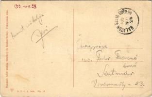 1909 Balatonszentgyörgy, Vasúti vendéglő, vasútállomás, vasutasok. Neumark Adolf kiadása (EK)