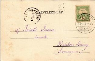 1902 Keszthely, Balaton-parti sétány. Kampmann H. kiadása (ázott / wet damage)