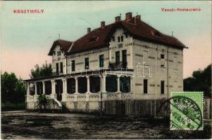 1914 Keszthely, Vasúti Restaurátió, vendéglő, étterem. Mérei Ignác kiadása