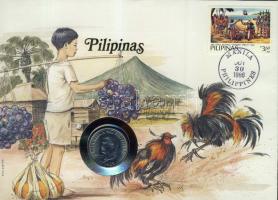 Fülöp-szigetek 1985. 50s bélyeges érmés borítékon T:BU ismertetővel