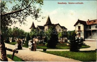 1910 Keszthely, Balaton és Hullám szálloda. Mérei Ignác kiadása