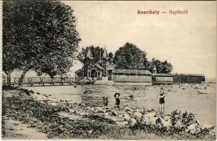 Keszthely, Napfürdő, strand, fürdőzők. Mérei Ignác kiadása