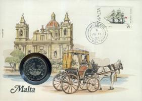 Málta 1972. 10c bélyeges érmés borítékon T:1 ismertetővel