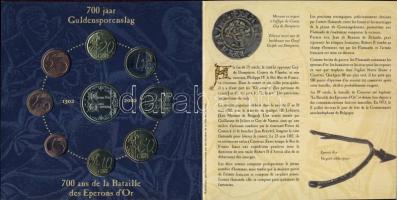 Belgium 2002. 1c-2€ 8klf db + 1db emlékérem, szettben T:BU