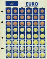 Euro-gyűjtemény 12 ország Euro forgalmi pénzei 1c-2€, vegyes évszámú komplett sorok, dekoratív Leuchtturm albumban!
