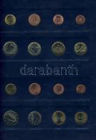 Euro-gyűjtemény 12 ország Euro forgalmi pénzei 1c-2€, vegyes évszámú komplett sorok, dekor...