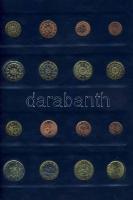 Euro-gyűjtemény 12 ország Euro forgalmi pénzei 1c-2€, vegyes évszámú komplett sorok, dekor...
