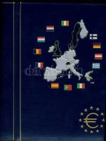 Euro-gyűjtemény 12 ország Euro forgalmi pénzei 1c-2€, vegyes évszámú komplett sorok, dekor...
