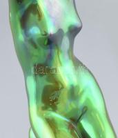 Zsolnay eozin mázas akt szobor, jelzett, kis lepattanással, m: 25cm