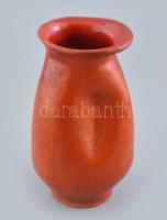 Gádor István (1891-1984): Piros váza. Mázas kerámia. Jelzett. Hibátlan m: 24 cm