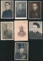 cca 1920-1940 7 db katona fotó klf egyenruhák, alakulatok, sok kitüntetés 7x10 cm