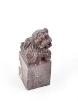 Faragott jáspis Foo kutya, m: 6 cm