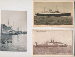 5 db RÉGI motívum képeslap vegyes minőségben: tengeri hajók / 5 pre-1945 motive postcards in mixed quality: sea-goinh ships