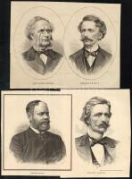 cca 1880-1900 50 db portré magyar és külföldi híres személyekről: Trefort Ágoston, Klapka György, Cs...
