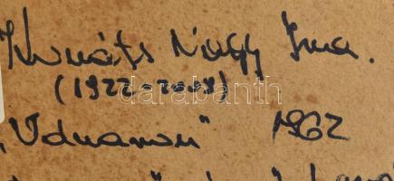 Kováts Nagy Ira (1922-2008): Udvaron. Akvarell, papír, jelzett, keretben 35x25 cm