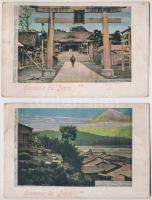 2 db RÉGI hosszú címzéses japán képeslap vegyes minőségben / 2 pre-1901 Japanese postcards in mixed quality