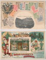 2 db RÉGI litho képeslap vegyes minőségben / 2 pre-1945 litho postcards in mixed quality: Payerbach m. d. Raxalpe, A. Wahnschaffe Nürnberg