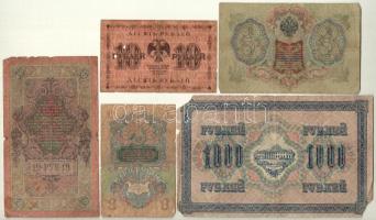 Orosz Birodalom 1905. 3R + 1909. 10R + 1917. 1000R + Szovjetunió 1918. 10R + 1947. 1R T:III-
Russia...