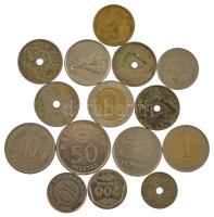 15db-os, főleg külföldi érmékből álló tétel, közte Spanyolország 1927. 25c Cu-Ni + 1934. 25c Cu-Ni (3x) T:1--3 15pcs coin lot, mostly with foreign coins, within Spain 1927. 25 Centimos Cu-Ni + 1934. 25 Centimos Cu-Ni (3x) C:AU-F