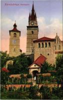 Körmöcbánya, Kremnitz, Kremnica; vártemplom, kert. Ritter Sándor kiadása / castle church, garden (fa)