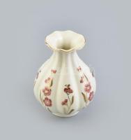 Zsolnay virágmintás váza, Kézzel festett, jelzett, hibátlan, m: 12 cm