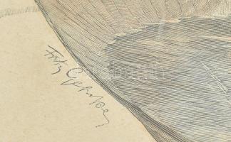 Fritz Ferdinand Gehrke (1855-1916): Matróz beavatás (Der Taufakt). Színes rotációs fametszet, papír,...