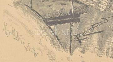 Emil Rosenstand rajza után: A virágkorzón. Rotációs fametszet, papír, jelzett a metszeten. Dekoratív...