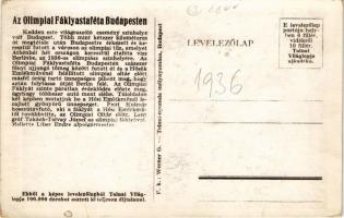 Budapest XIV. Az Olimpiai fáklyastaféta Budapesten. Az 1936-os berlini olimpia, Gróf Takách-Tolvay J...