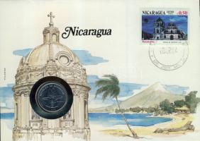 Nicaragua 1983. 50c bélyeges érmés borítékon, ismertetővel T:1
