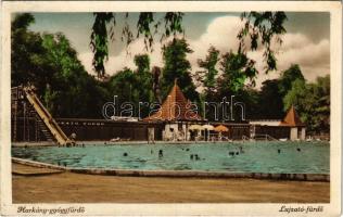 1939 Harkány-gyógyfürdő, Lujzató-fürdő, vízi csúszda