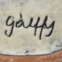 Gálffy kerámia kaspó, jelzett, hibátlan, m: 10 cm