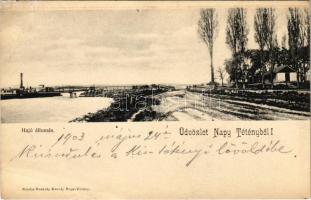 1903 Budapest XXII. Nagytétény, hajó állomás, kikötő. Szakály Károly kiadása (EB)