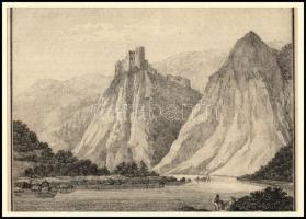 cca 1830 Óvár (Olováry). Felvidék litográfia paszpartuban 17x12 cm,