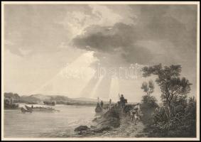 cca 1840 Dunai látkép acélmetszet Donaulandschaft. J. Richter Ignaz Raffalt után Triest, V. der Kuns...