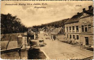 1915 Kierling, Hauptstrasse, Schule / main street, school, autobus (tears)