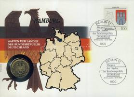 NSZK 1991D 1M bélyeges érmés borítékon elsőnapi bélyegzővel T:1