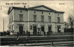 1905 Grabow i. Mecklenburg, Bahnhof (Berlin 163 Kilom., Hamburg 123 Kilom.) / railway station