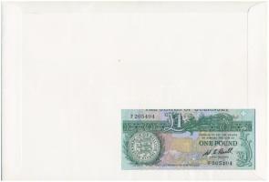Guernsey 1980-1989. 1P felbélyegzett borítékban, bélyegzéssel T:I 
Guernsey 1980-1989. 1 Pound in e...