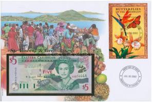 Kelet-Karibi Államok / Saint Vincent és a Grenadine-szigetek 2000. 5$ felbélyegzett borítékban, bélyegzéssel T:I  Eastern Caribbean States/St. Vincent & The Grenadines 2000. 5 Dollars in envelope with stamp and cancellation C:UNC